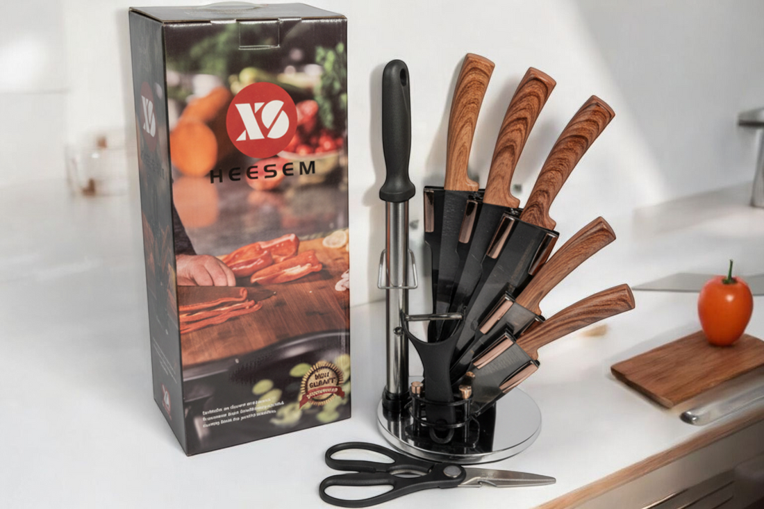 XS Heesem Knife Set with Stand and Shears