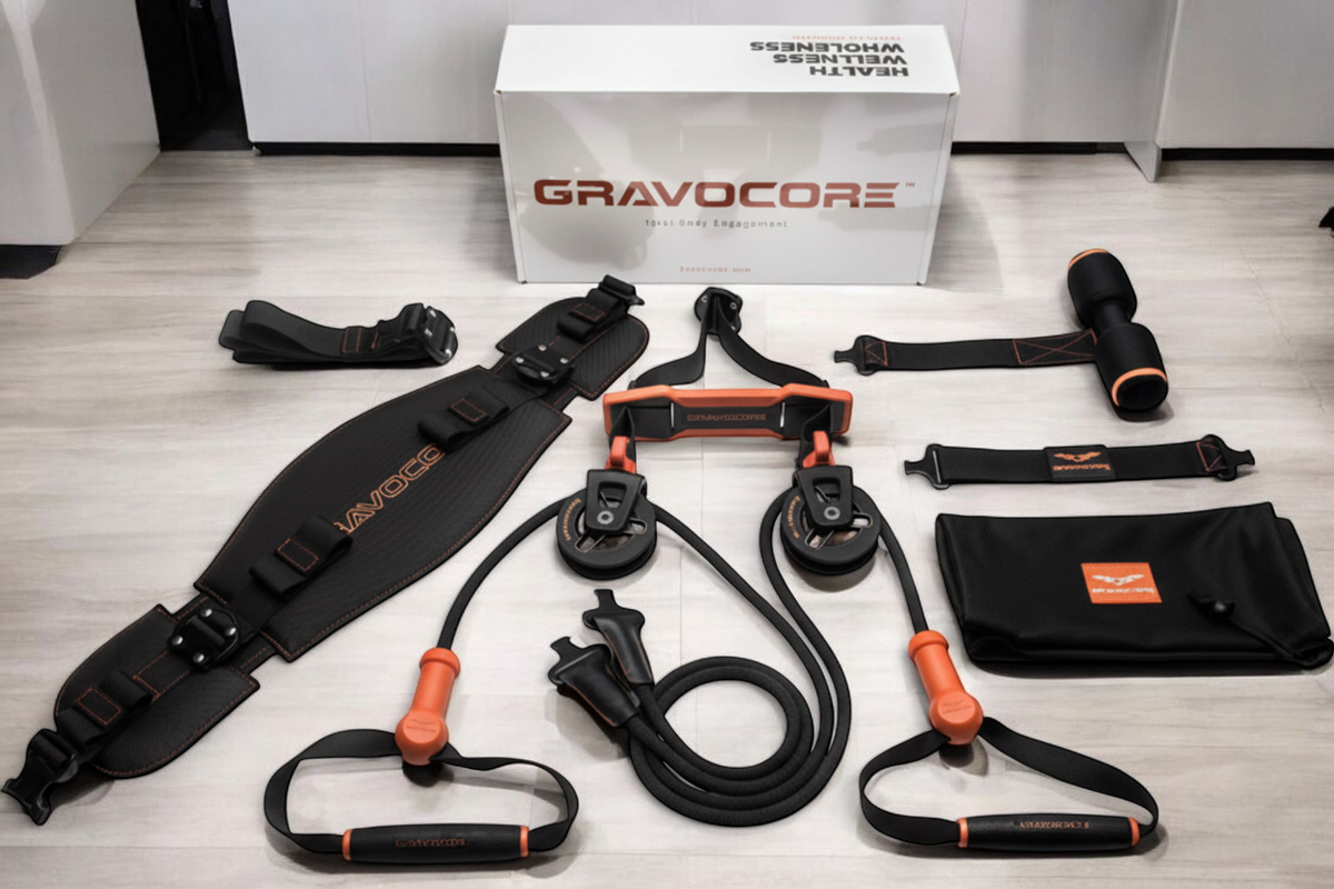 Gravocore Total Body Training System - Portable Fitness Pulley Exercise Kit