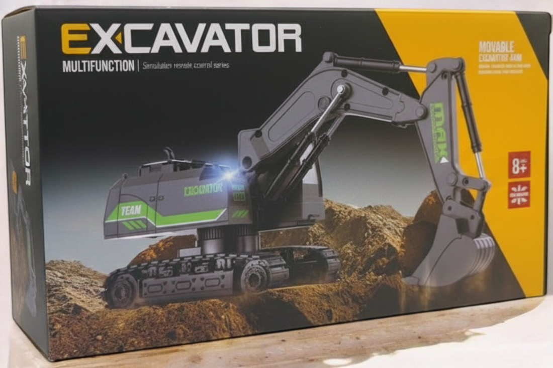 Die-Cast Metal Remote Control Excavator Toy with Movable Arm and Sound