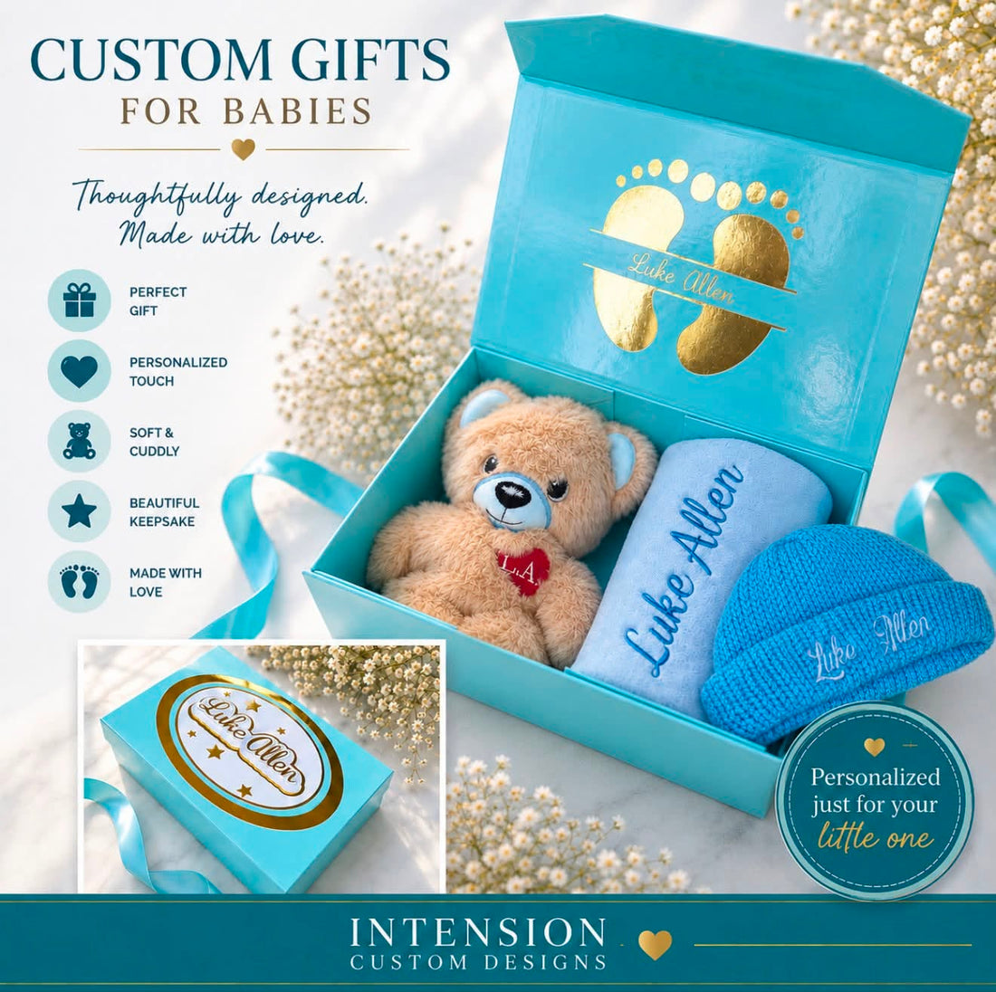 InTension Custom Designs personalized baby gift box presentation