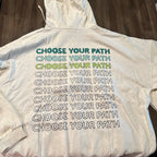Star Wars hoodie back with repeating Choose Your Path design