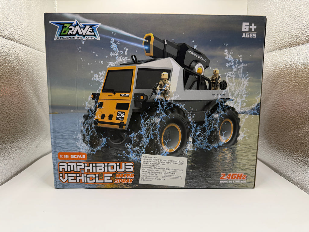 BRAVE Remote Control Amphibious Water Spray Vehicle for Ages 6+ - product image 1