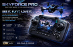 SkyForce Pro Foldable Drone with Built-In Screen Remote | 8K HD Camera | GPS | Dual Battery - product image 1
