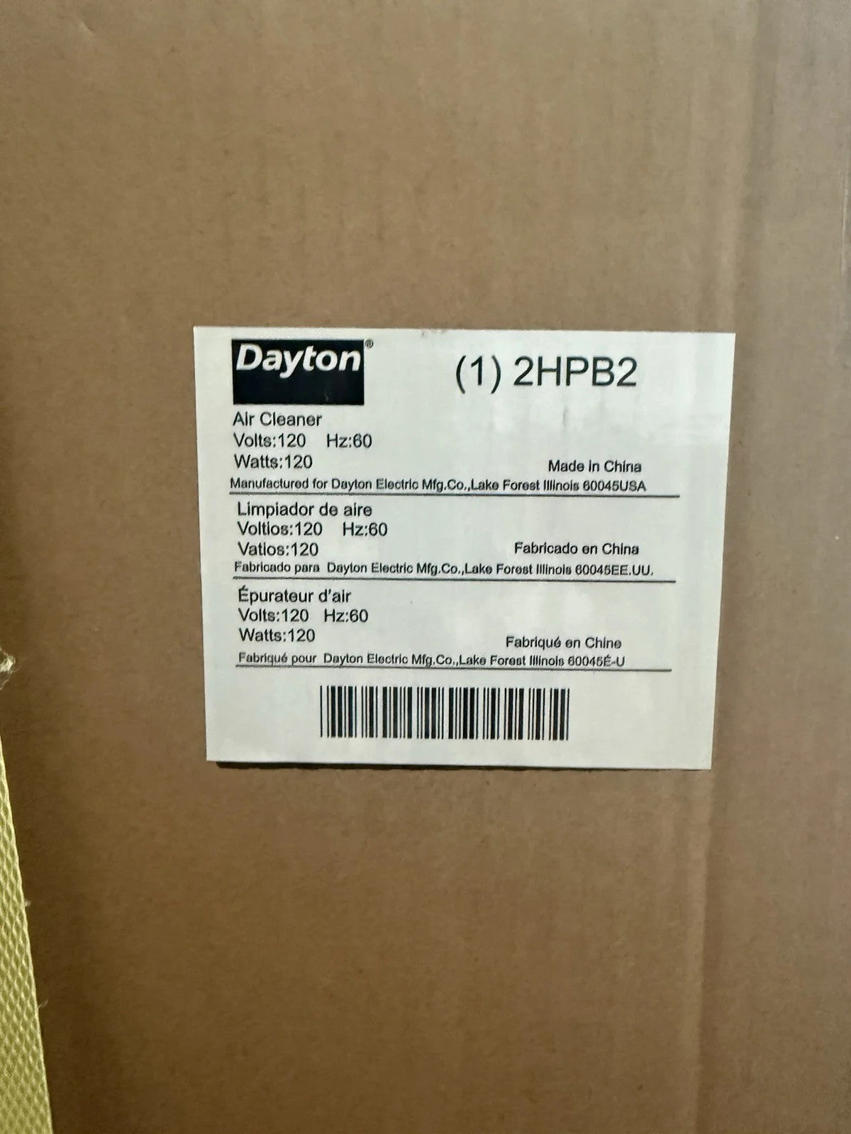 $599 Grainger Dayton 2HPB2 Portable Air Cleaner Filter