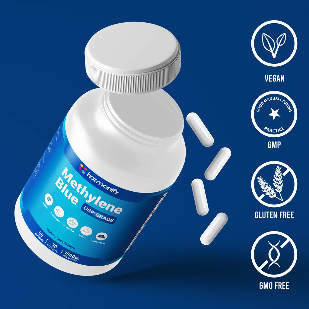 Methylene Blue Capsules with Lion’s Mane, Chaga, Cordyceps - product image 2