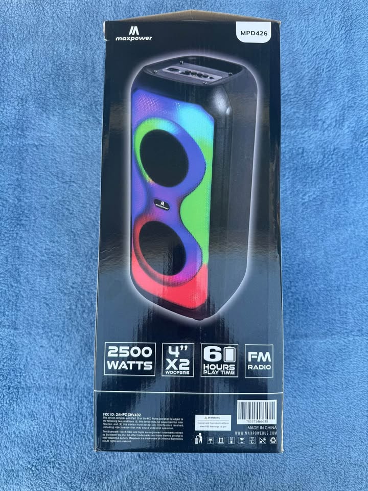 Maxpower AURA MPD426 2500W Bluetooth Party Speaker with LED Lights & Microphone