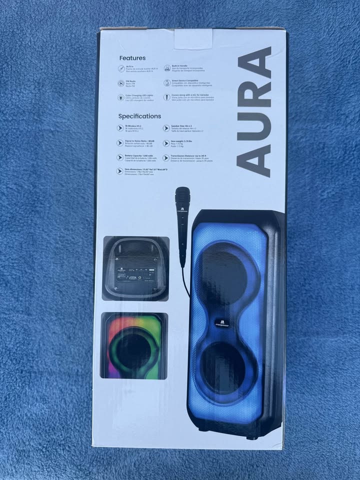 Maxpower AURA MPD426 2500W Bluetooth Party Speaker with LED Lights & Microphone