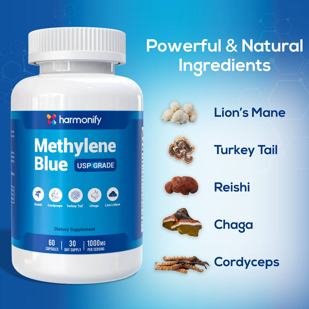 Methylene Blue Capsules with Lion’s Mane, Chaga, Cordyceps - product image 4