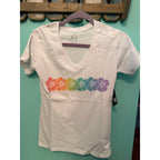 Disney Aulani Hibiscus Rainbow Flower T-Shirt Pride Women’s Small - product image 3