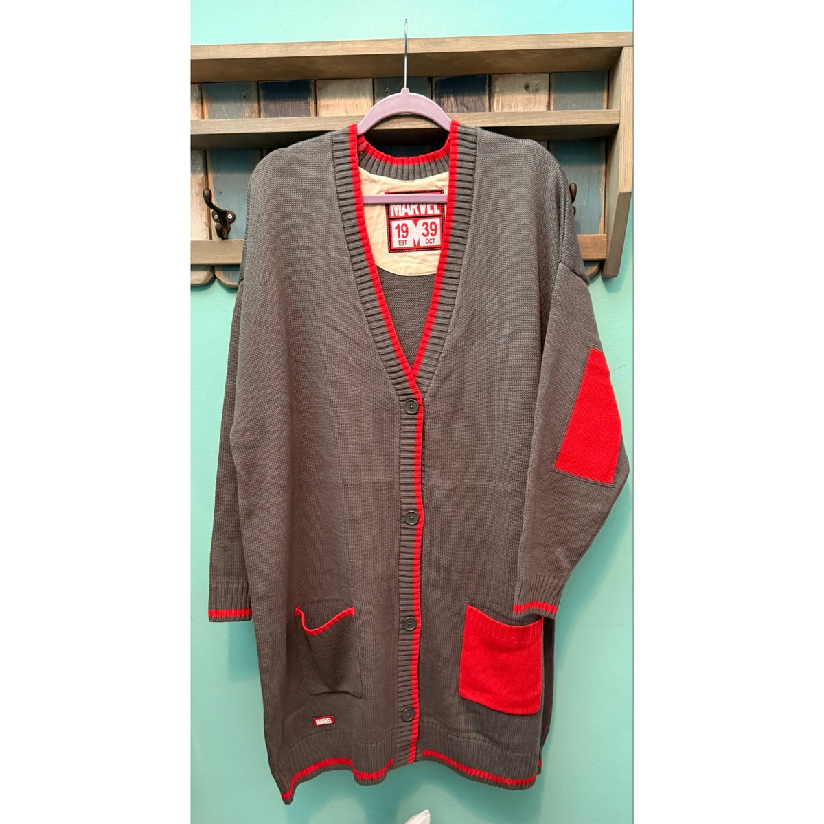Marvel Gray and Red Cardigan Button-Up Sweater Men's XXL - product image 8