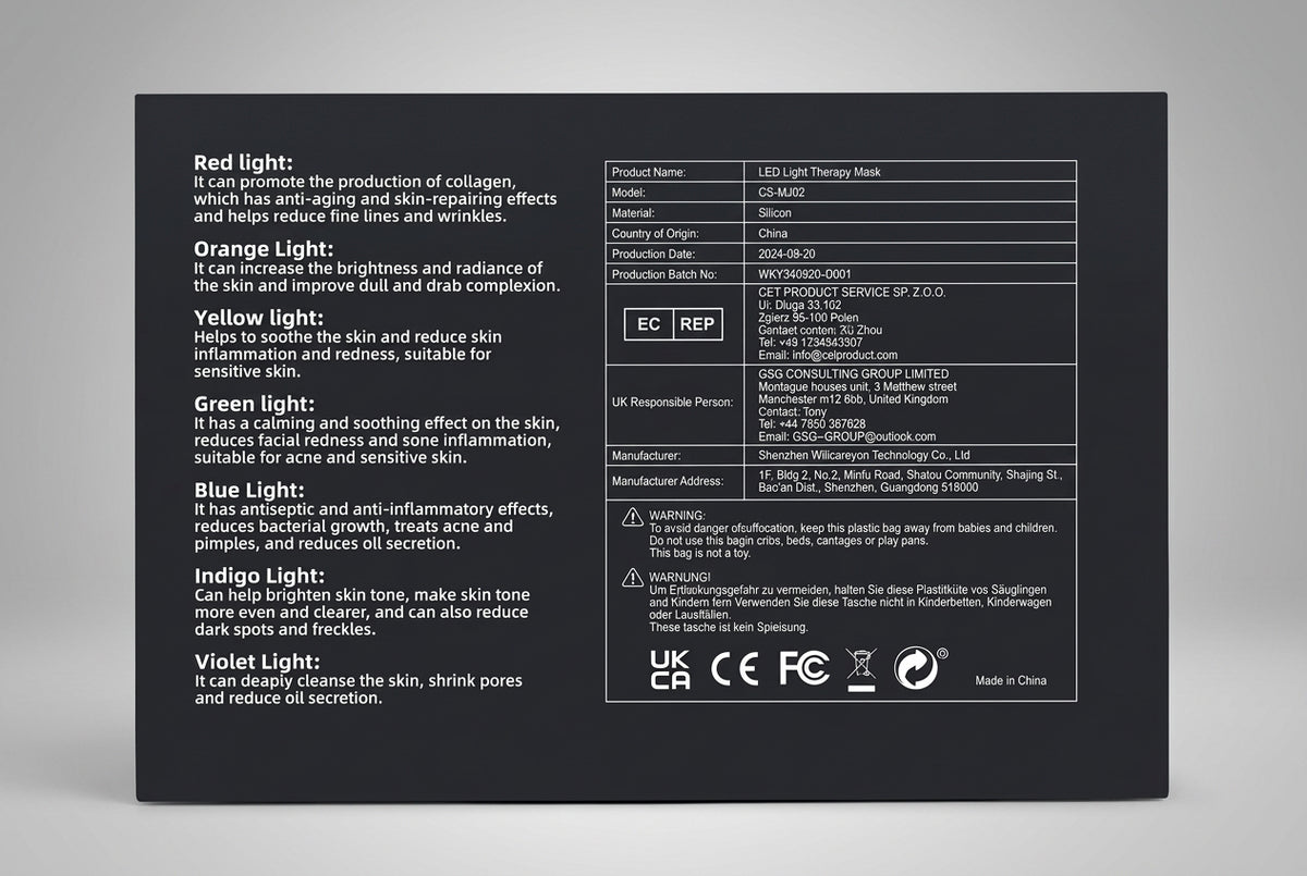 260 LED Multi-Color Light Therapy Face Mask