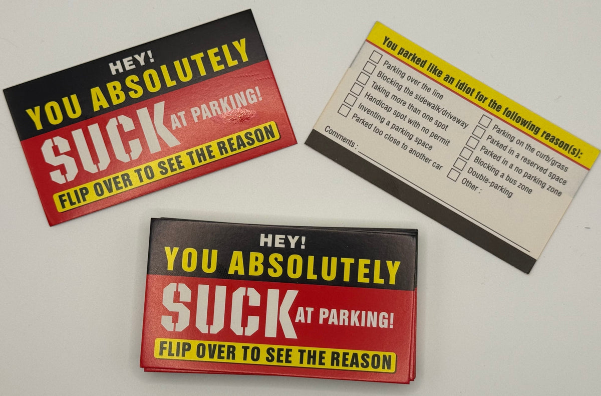YOU ABSOLUTELY SUCK… AT PARKING! - Prank Cards - product image 1