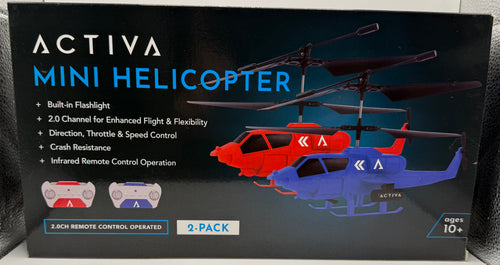 Activa Mini Helicopter 2-Pack with Built-in Flashlight and 2.0 Channel Remote Control - product image 1