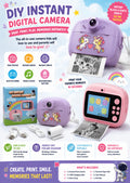 DIY Instant Digital Print Camera for Kids | Rechargeable Thermal Photo Camera Purple - product image 1