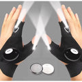 Pair of Black LED Light Up Gloves with On/Off Button - product image 1
