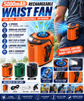 5000mAh Rechargeable Waist Fan - Stay Cool Everywhere - Orange - product image 1
