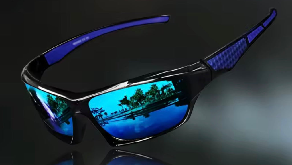 Gray polarized fishing sunglasses with UV protection