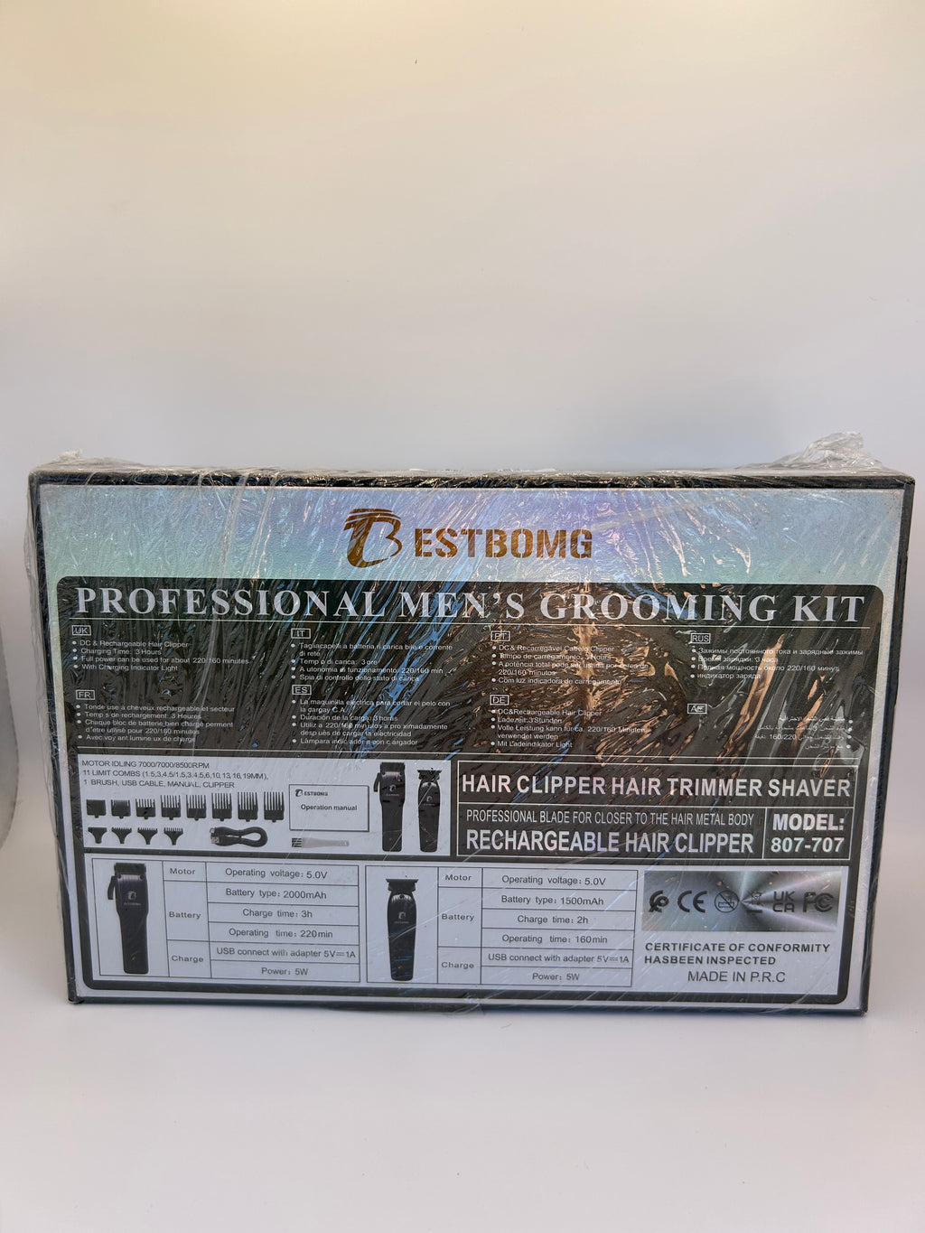 BESTBOMG Professional Men's Grooming Kit – Clipper & Trimmer - 807-707 - product photo 2