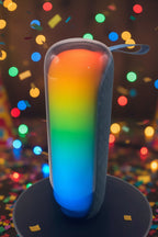 Close-up of maxpower BEAT GLOW Bluetooth speaker with LED lights