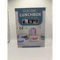 Electric lunchbox packaging showing multiple color options and usage scenarios