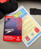 Tags and safety booklet of Speedo Adult Paddle Sport PFD Life Jacket