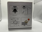 Back side of Solar Security Light box showing sensor angle, remote control usage, function switch and solar charging