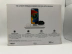 Back packaging of Mophie 3-in-1 wireless stand showing features and device compatibility