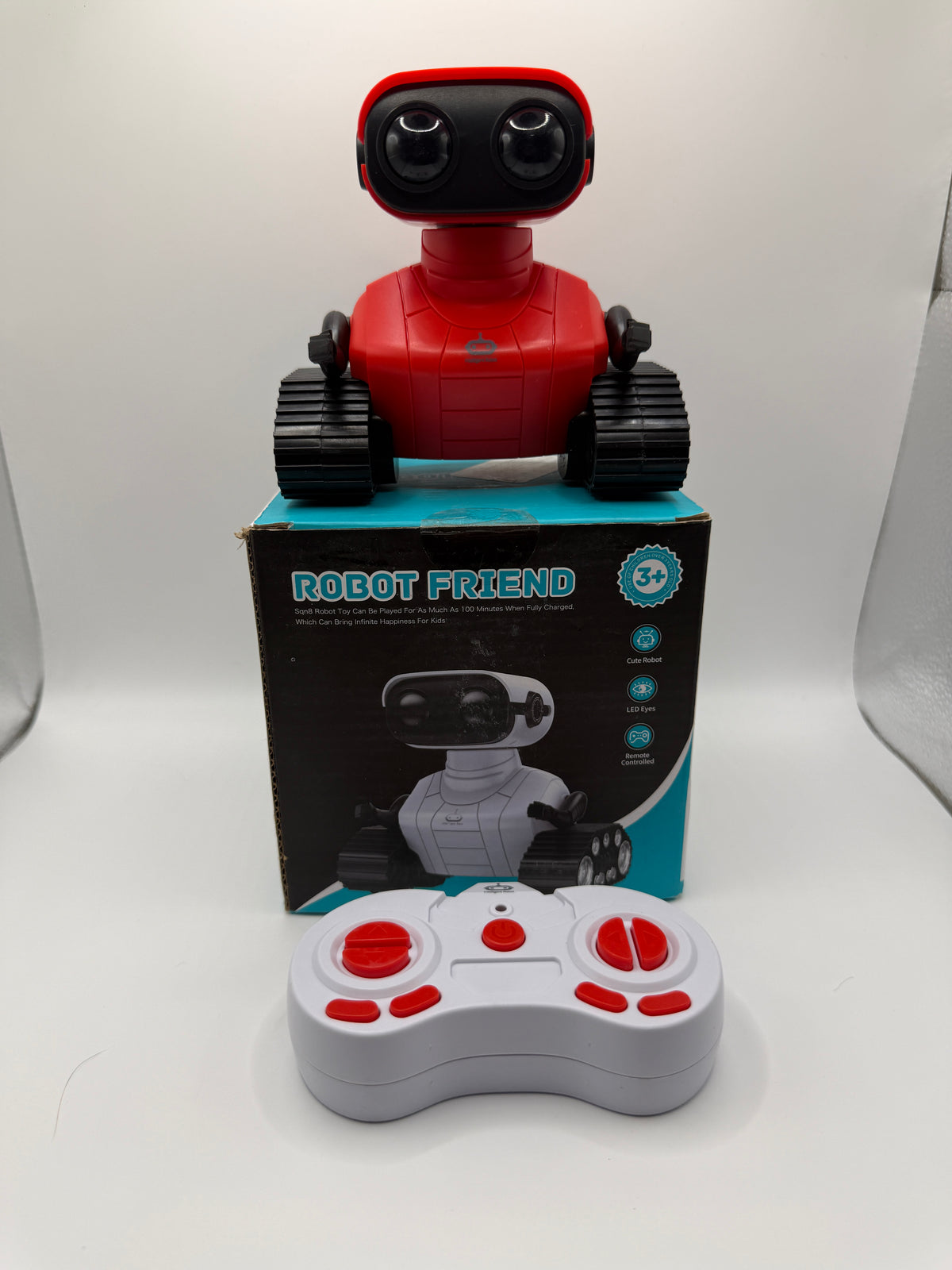 Robot Friend remote control toy in red with remote controller and box