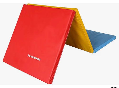 BalanceFrom foldable 3-panel exercise mat red blue yellow