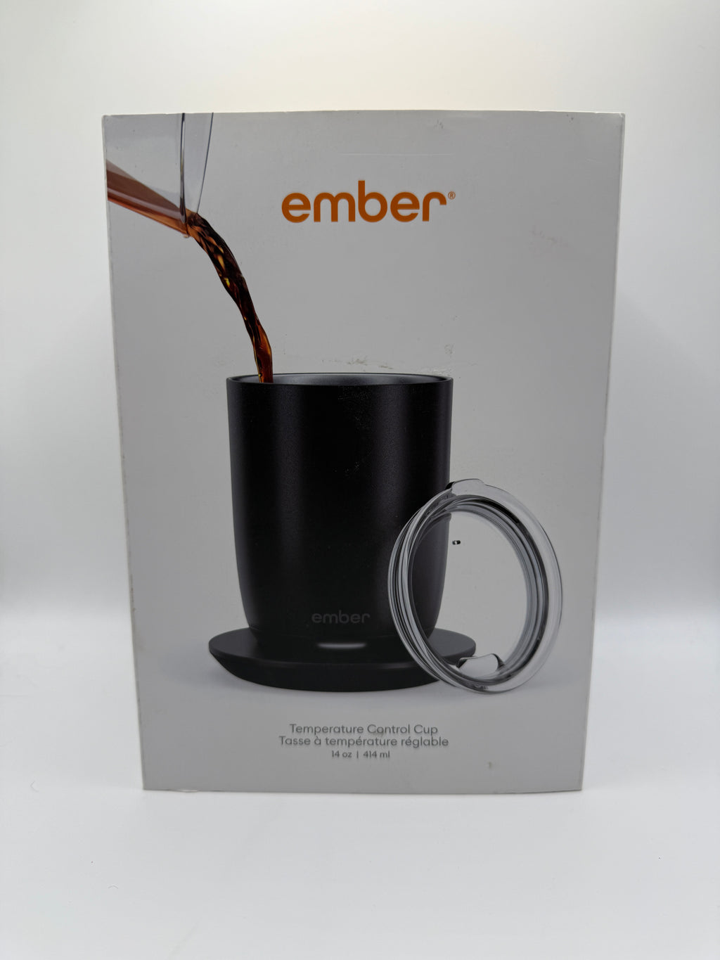 Ember temperature control cup pouring coffee