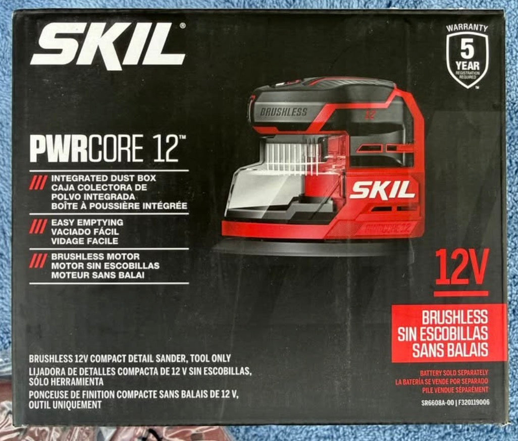 SKIL PWRCore 12 Brushless 12V Compact Detail Sander Box Front