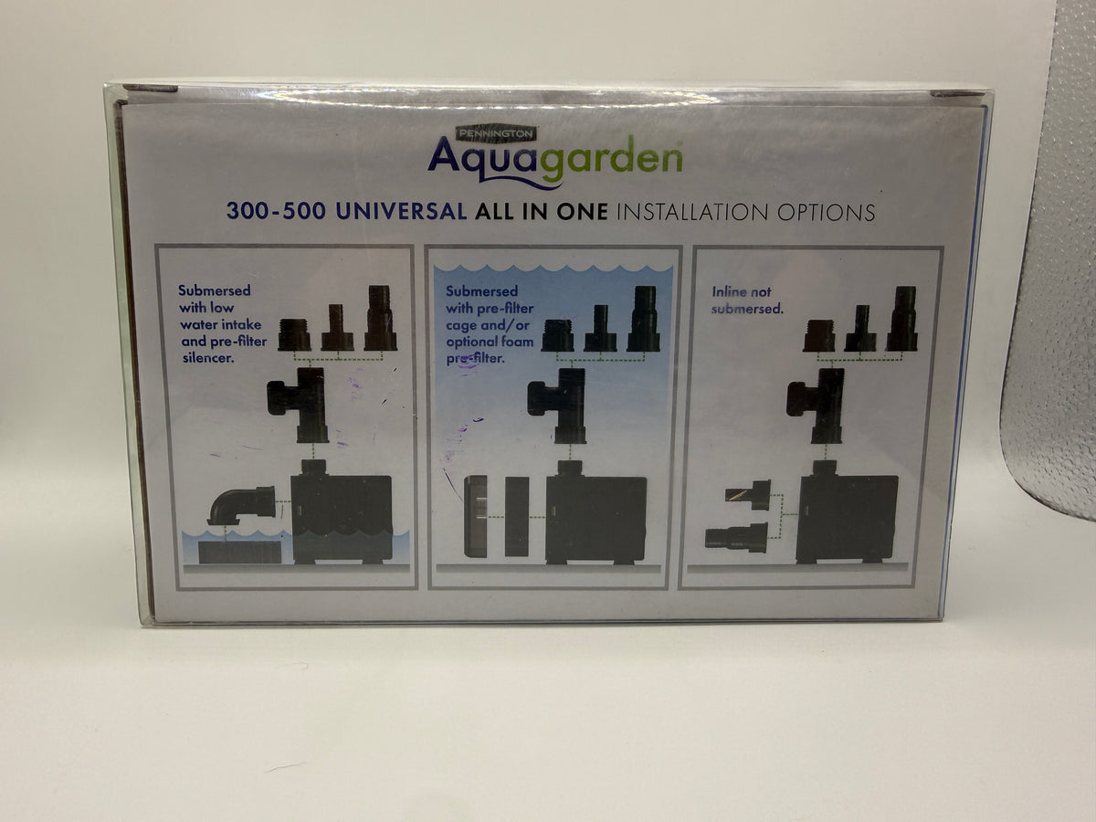 Installation options for Pennington Aquagarden 300-500 water pump