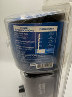 Smartpond Pond Pump back packaging with specifications and flow chart