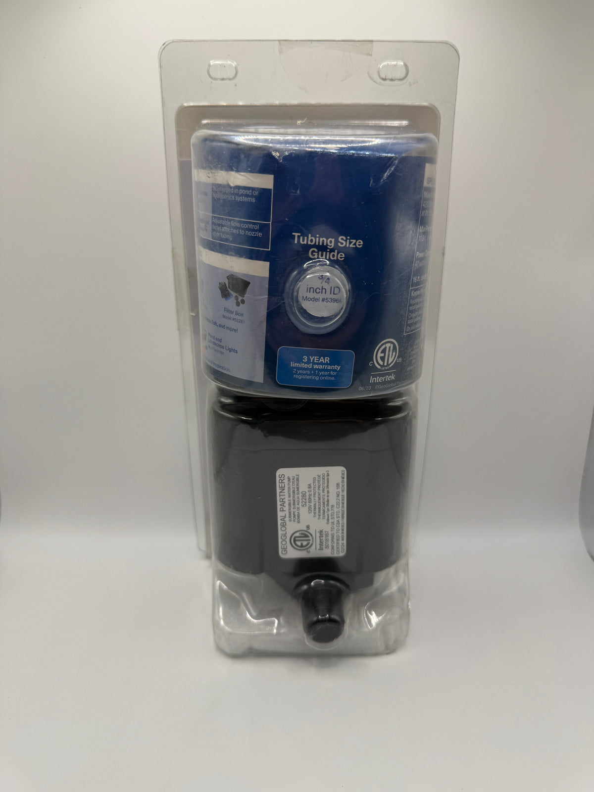 Smartpond Pond Pump product visible inside packaging