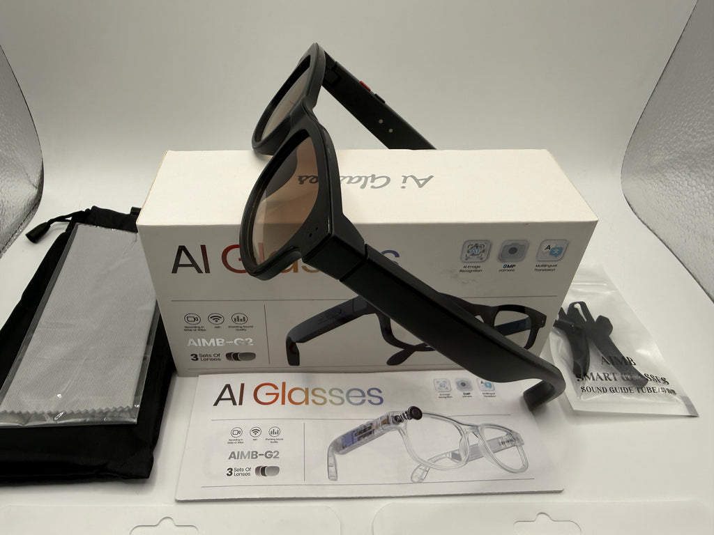 Side view of AI Glasses AIMB-G2 showing thickness and lens