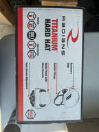 Radians Titanium Hard Hat box side with features and compliance details
