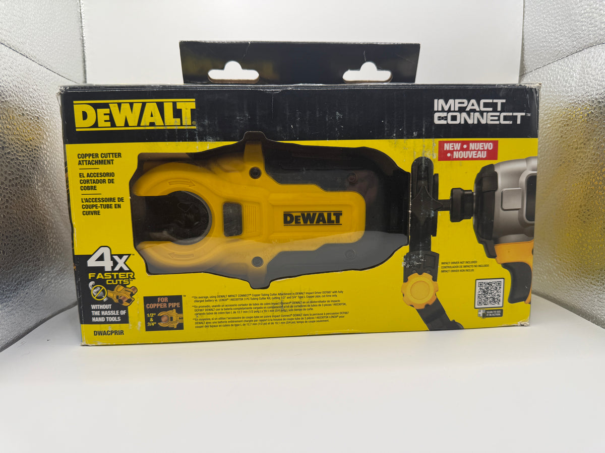 Front view of DEWALT Impact Connect Copper Cutter Attachment packaging