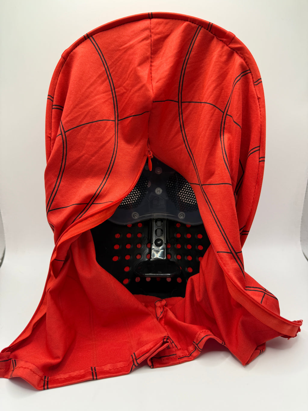 Inside view showing the plastic protective backing and fabric construction