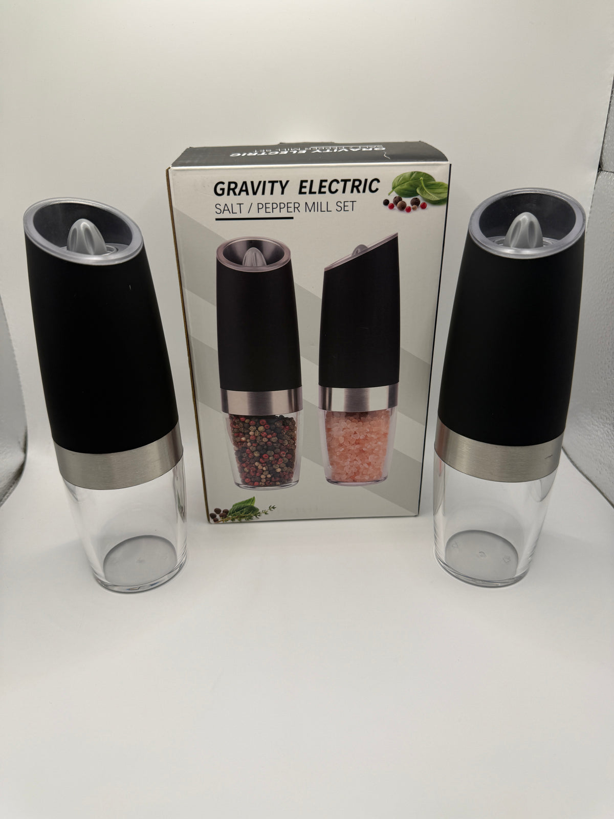 Gravity Electric Salt and Pepper Mill Set with box