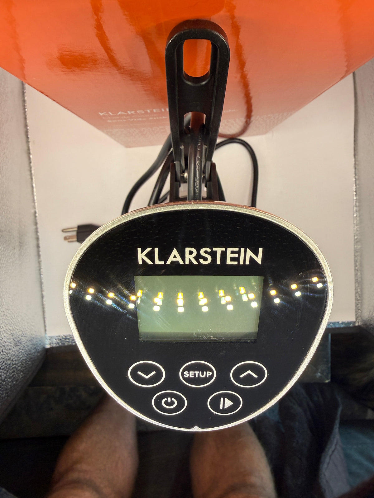Top view of Klarstein Sous Vide digital control panel