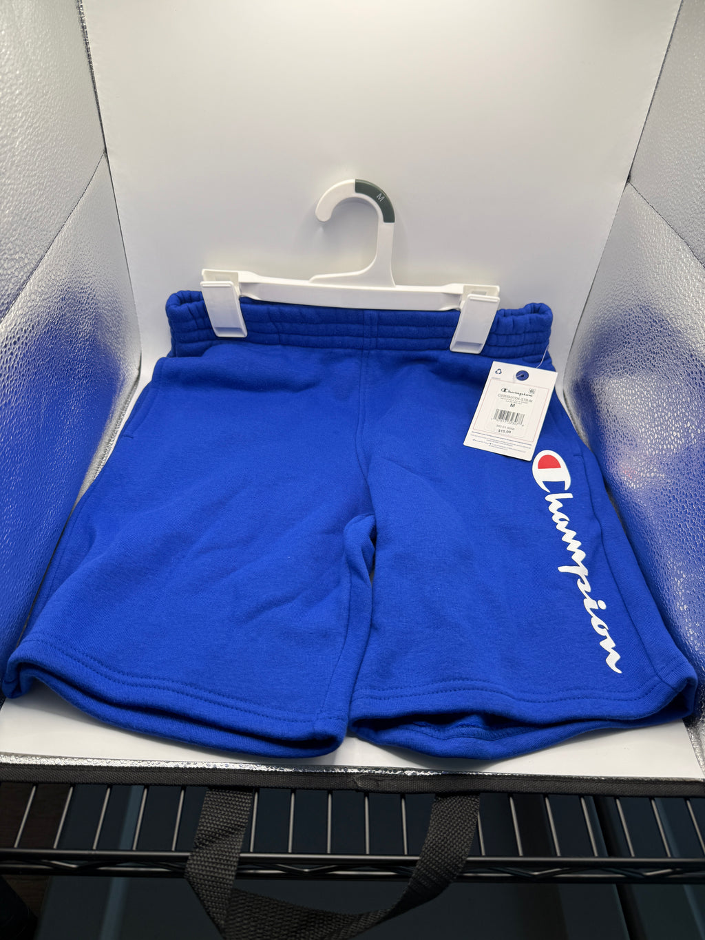 Champion Signature Fleece Shorts Surf The Web Blue front view