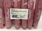 Close up of Holler & Glow lip serum 6 pack packaging label