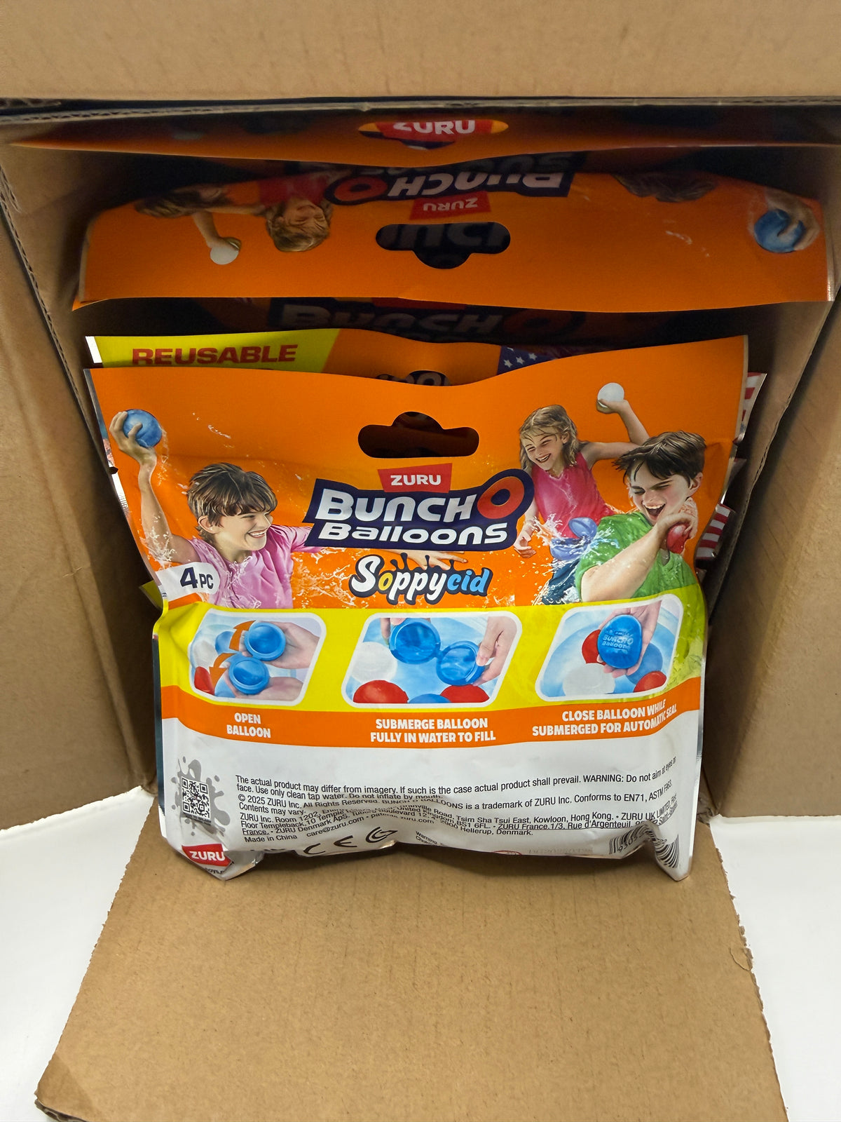 back view showing usage instructions on ZURU Bunch O Balloons pack