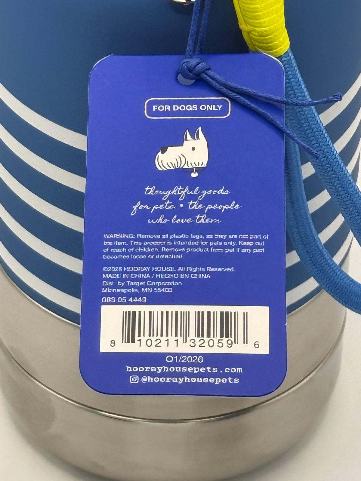 Close-up of the stainless steel twist off bowl on bottom of water bottle