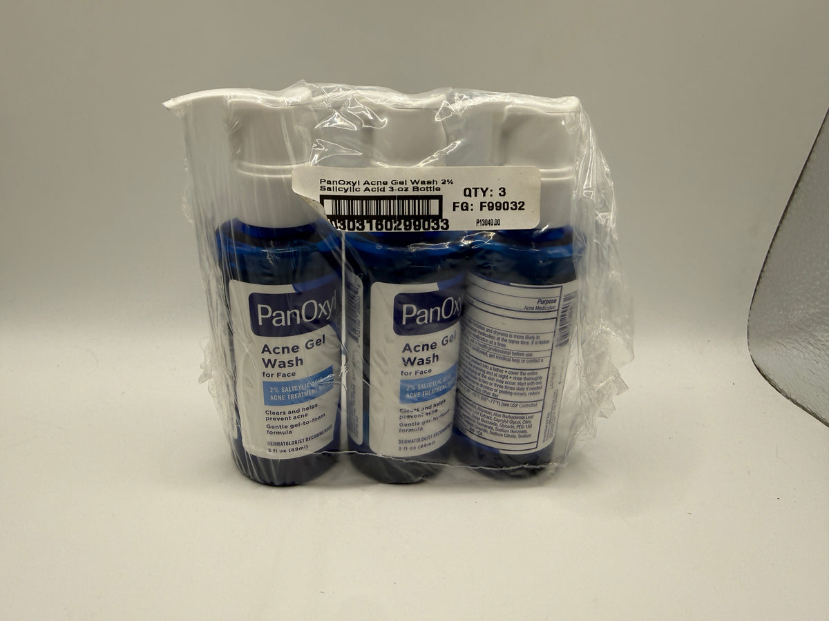 PanOxyl Acne Gel Wash 2% Salicylic Acid 3 oz Bottle front view