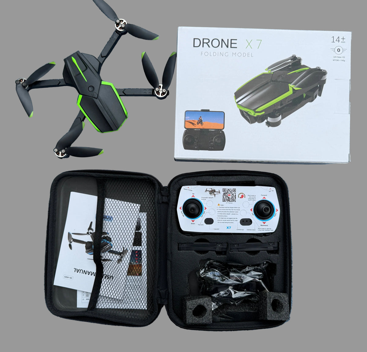 Drone X7 folding drone top view