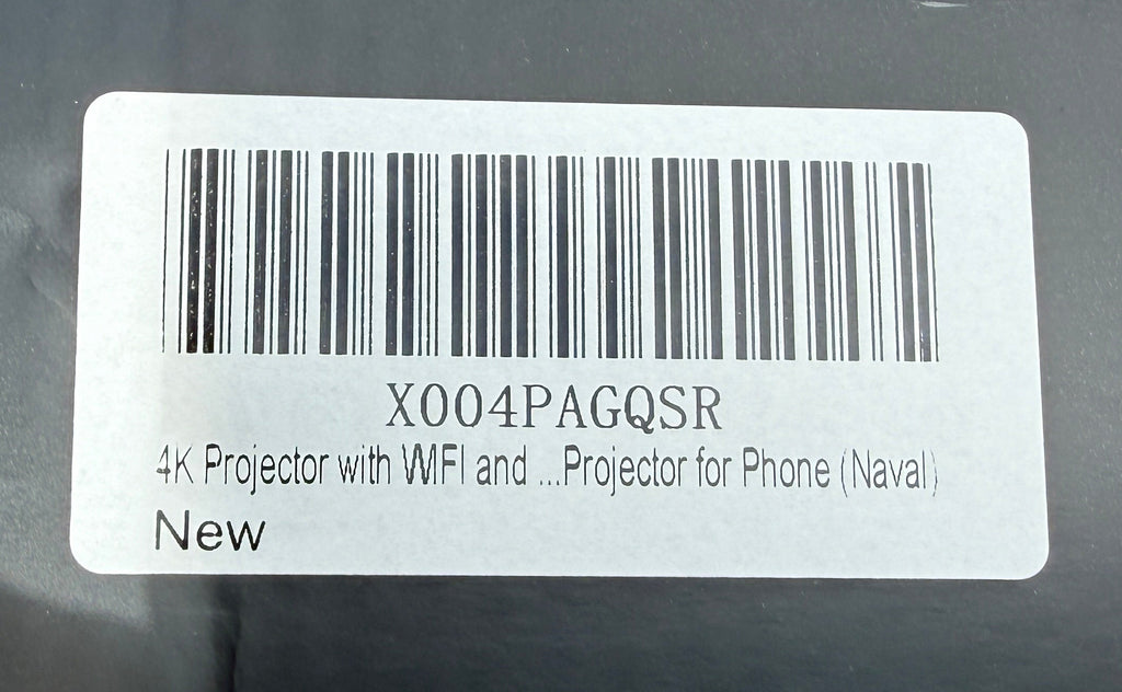 Barcode label on XIDU Projector box