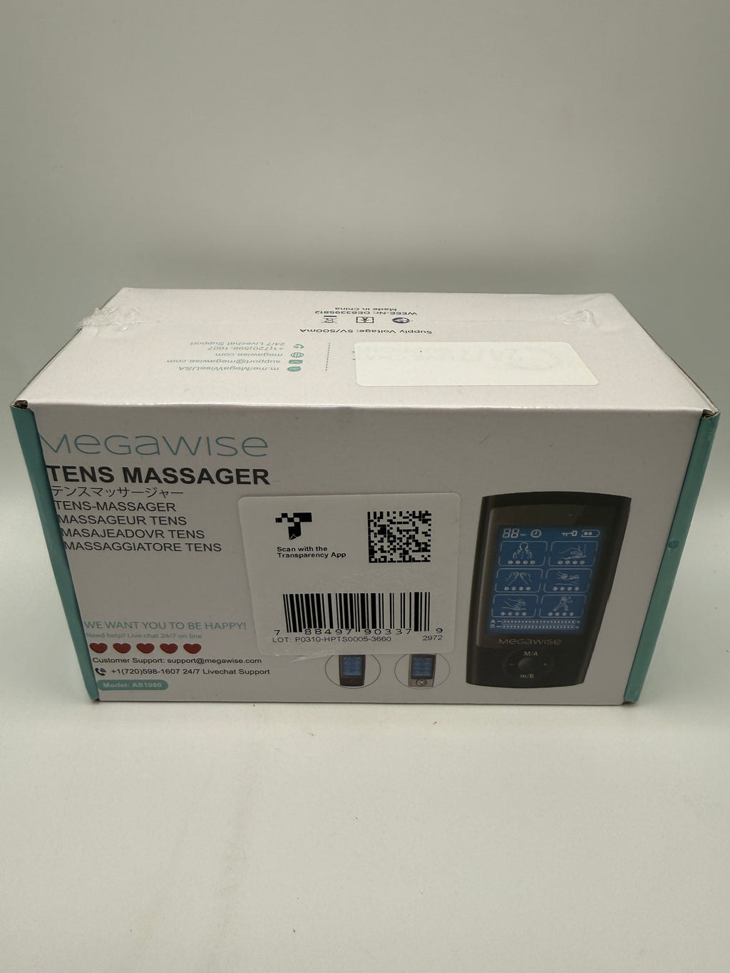SantaMedical TENS Massager back box with product image