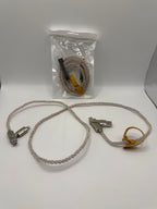 Packaged braided USB charging cable with metal connectors