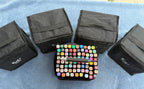 Set of black carry cases for 80 count markers